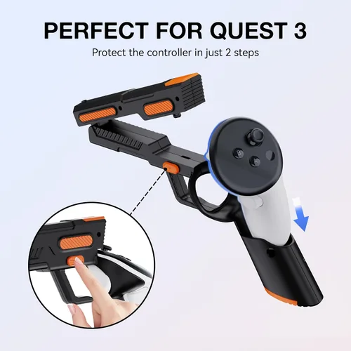 Vista 4 de VR G-un Stock Cover for Meta Quest 3 Controllers Accessories, Hard Controller Grips for Oculus Quest 3 Controllers Enhanced FPS Games Reality