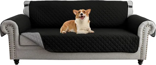 Vista 22 de UNBBRRL Funda de sofá reversible para perros y gatos, funda impermeable para muebles para mascotas y niños, protector de sofá con correas elásticas
