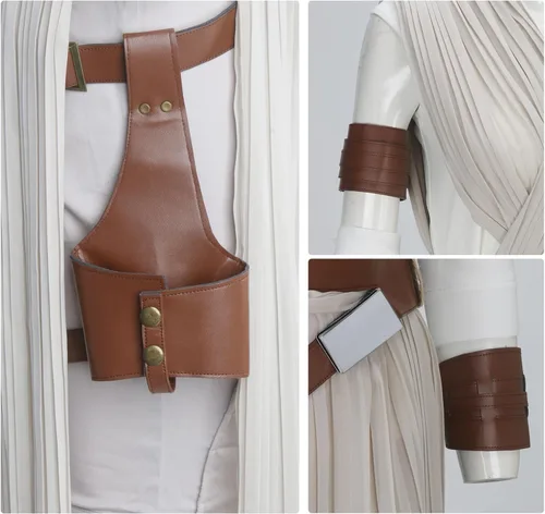 Vista 8 de Disfraz de Rey para mujer, trajes de cosplay Jedi de lujo, conjunto completo con cinturón para Halloween