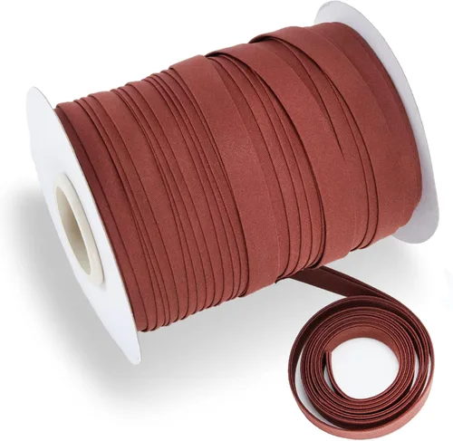 Vista 20 de Cinta al bies de doble pliegue de 1/2 pulgada, cinta al bies de doble pliegue de 55 yardas, carrete continuo a granel para coser ropa, acolchado