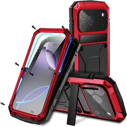 Vista 10 de Lunivop Funda compatible con iPhone 15 Pro Max de 6.7 pulgadas 2023, protección resistente, a prueba de polvo, resistente de metal de grado militar