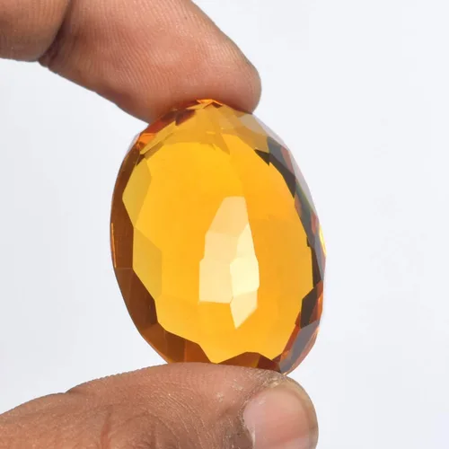 Vista 4 de GEMHUB Hermoso citrino amarillo 115.50 Ct. piedra preciosa suelta de corte ovalado perfecto para la fabricación de joyas, Gema, amarillo