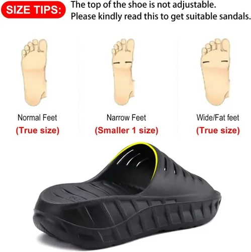 Vista 3 de GPOS Sandalias de recuperación deportiva para hombre, para fascitis plantar, gruesas, acolchadas, ligeras, cómodas, ortopédicas