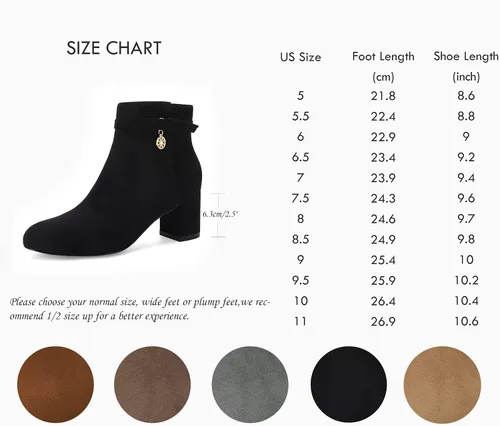 Vista 5 de Coutgo Botines para mujer, tacón bajo grueso, estilo vintage, con nudo de lazo, con cremallera lateral
