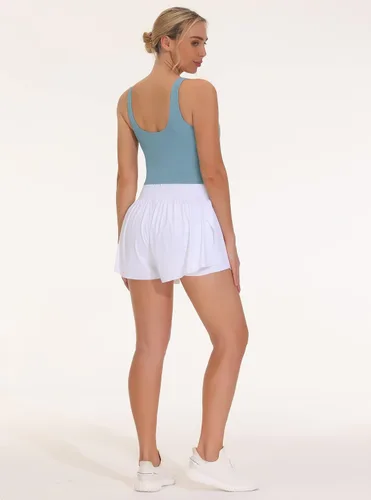 Vista 6 de THE GYM PEOPLE Brasier deportivo sin mangas para mujer, para entrenamiento, correr, yoga, recortado, con relleno extraíble
