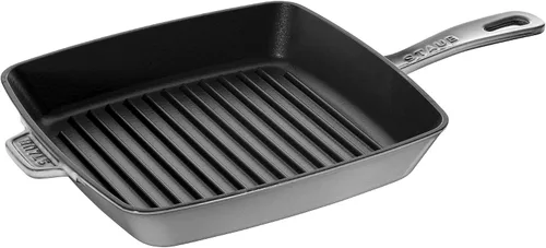 Vista 12 de Staub Sartén cuadrada de hierro fundido de 12 pulgadas, cereza, fabricada en Francia