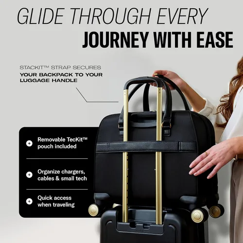 Vista 4 de Samsonite Mobile Solutions 2 Spinner Mobile Office - Bolsa de mano con ruedas para laptop con paso USB, fundas acolchadas para laptop y tableta