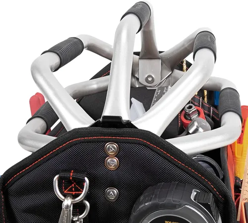 Vista 3 de Hultafors Work Gear HT5587 - Portaherramientas con parte superior abierta, 32 bolsillos, bolsa de herramientas de poliéster balístico resistente
