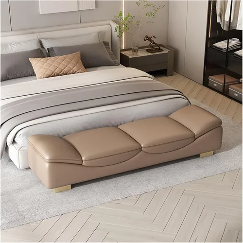 Vista 2 de LSLYTQ Bedroom Bench for End of Bed End of Bed Bench, Indoor Entryway Bench with Metal Legs, Cushioned Ottoman Bench for Living Room, Bedroom