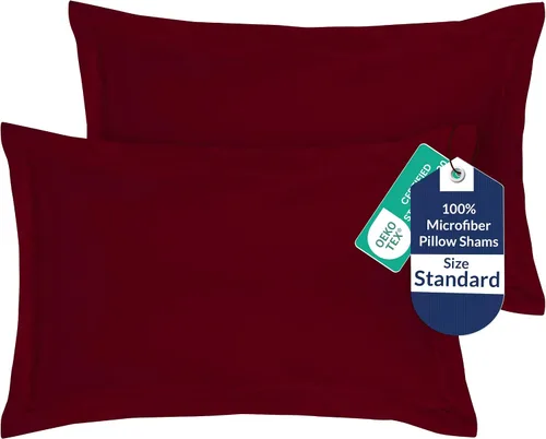 Vista 65 de Royale Linens Paquete de 2 fundas de almohada de tamaño estándar de 20 x 26 pulgadas, microfibra cepillada, fundas de almohada de cama, resistentes