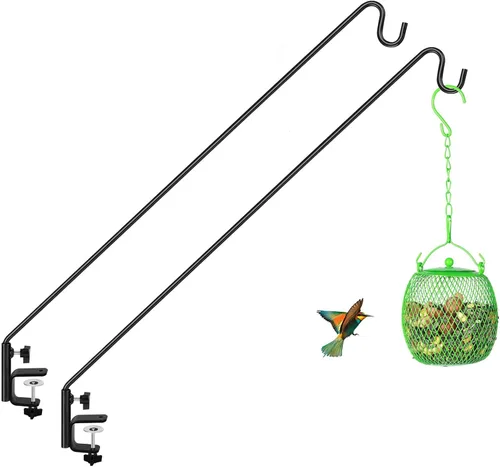 Vista 10 de ERYTLLY Gancho de Riel Extendido para Cerca de Terraza, Gancho para Comedero de Pájaros de Servicio Pesado, Giratorio 360 Grados y Longitud