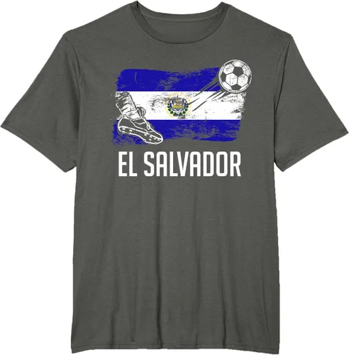 Vista 5 de Camiseta salvadoreña con bandera de fútbol salvadoreño