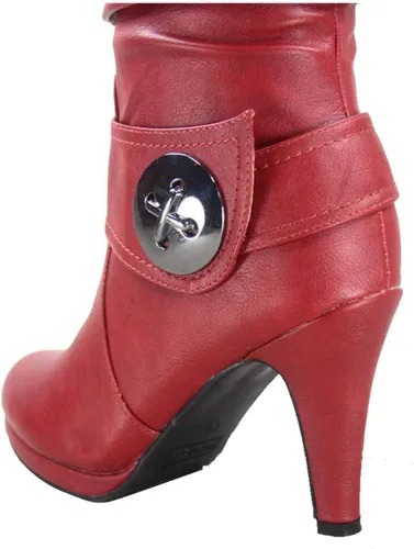 Vista 5 de FZ-Win-45 Botas altas de tacón alto con plataforma y cremallera para mujer