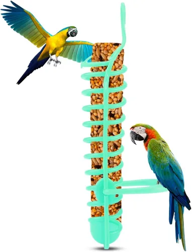 Vista 2 de Soporte de comida para pájaros, cesta de plástico para pájaros en aerosol para comedero de pájaros, para periquitos, loros, pájaros, criadores