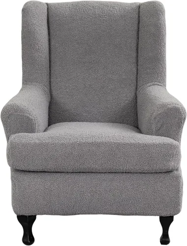Vista 11 de Eco-Ancheng Fundas para silla con respaldo de ala, 2 piezas, fundas elásticas para silla con respaldo de ala, fundas para sillón con respaldo