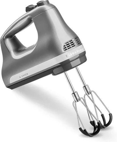 Vista 5 de KitchenAid Batidora de mano con cable de velocidad variable - KHBV53, gris carbón mate, batidora de mano de 8 pulgadas y 6 velocidades con batidores