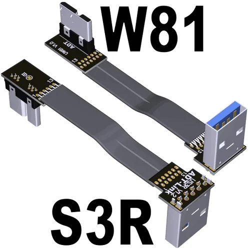 Vista 14 de ADT-Link USB 3.0 tipo A macho a Micro-B macho, cinta plana EMI blindaje FPC USB 3.0 Micro B conector de ángulo de 90 grados hacia abajo
