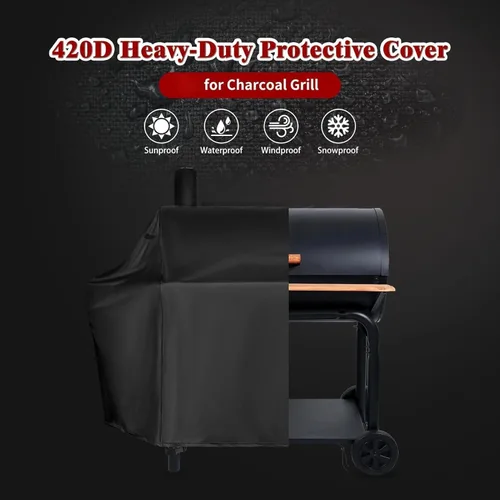 Vista 2 de Royal Gourmet CC1830W - Cubierta para parrilla de carbón de 30 barriles para parrilla CC1830S, resistente al agua, cubierta para parrilla al aire