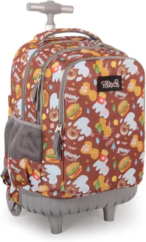 Vista 30 de Tilami Mochila con ruedas para niños y niñas, astronauta