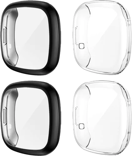 Vista 11 de Rc-Z [Paquete de 4] Funda protectora de pantalla para Fitbit Versa 4/Fitbit Sense 2, TPU antiarañazos, cubierta completa, accesorios