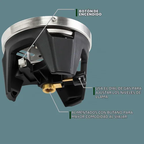 Vista 5 de HikeCrew - Estufa portátil a gas y sistema de cocina, placa de cocina compacta para acampar con olla de 1 litro, tapa de silicona, mango plegable