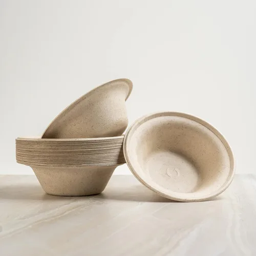 Vista 3 de Greenwave Ovation OV-BL12 - Tazón redondo de 12 onzas Bagazo con acabado de mármol resistente 100% compostable Desechable ecológico