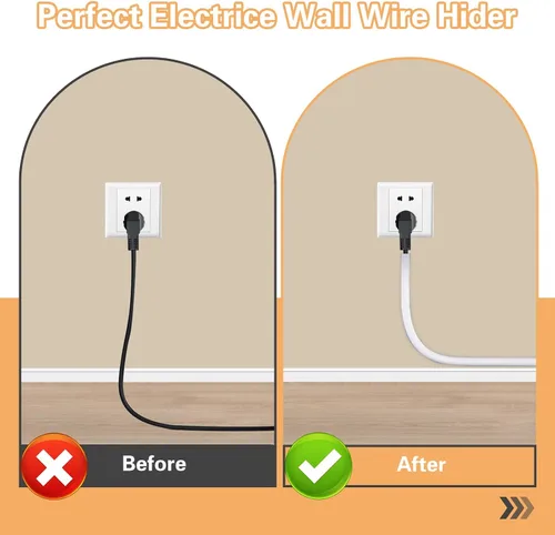 Vista 7 de Cubierta de cable de pared autoadhesiva de 39 pulgadas para paredes, cubierta de cable flexible para una fácil gestión de cables, 0.59 pulgadas