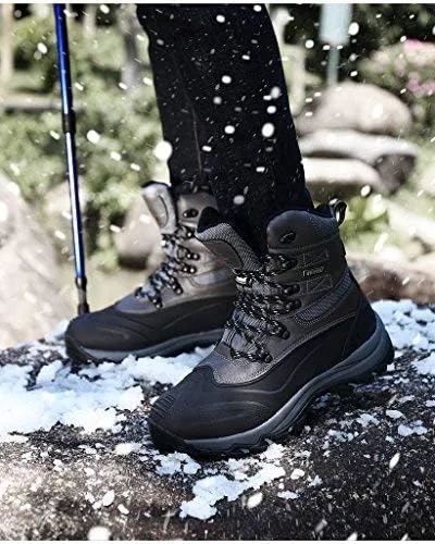 Vista 7 de NORTIV 8 - Botas de esquí de invierno con suela de goma para hombre, con aislamiento impermeable