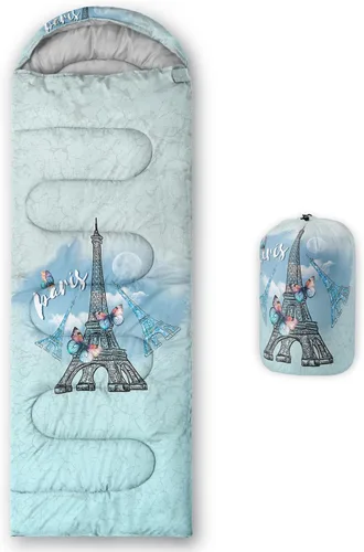 Vista 10 de HOSIMA Saco de dormir bohemio con diseño de mariposa para adultos, para clima frío y clima cálido, saco de dormir para niños, para camping