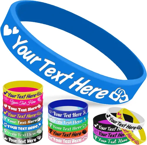 Vista 11 de Pulseras de silicona personalizadas, pulseras de goma personalizadas a granel para eventos, regalos de motivación deportiva, apoyos para hombres