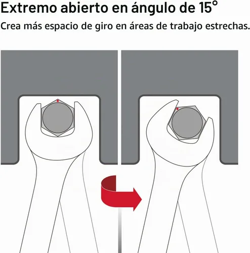 Vista 6 de Juego de Llaves Combinadas Stubby Premium con Bolsa Enrollable, 11 Piezas, SAE, 3/8" a 1", Sin Omitir Ningún Tamaño en Pulgadas Acero Cr-V