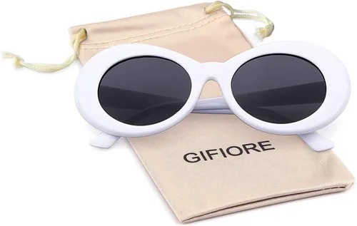 Vista 7 de Anteojos de sol con marco ovalado grueso, estilo retro, con lentes redondos.