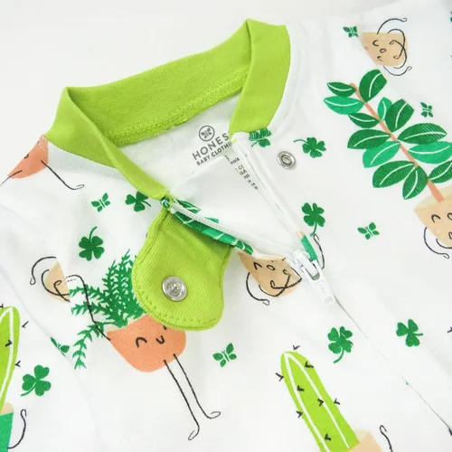 Vista 4 de HonestBaby Footed Sleep & Play Pajamas Organic Cotton for Infant Baby Girls (LEGACY)