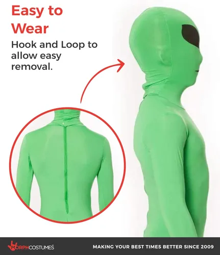 Vista 7 de Morphsuits Disfraz de alienígena verde para niños, disfraz de Halloween