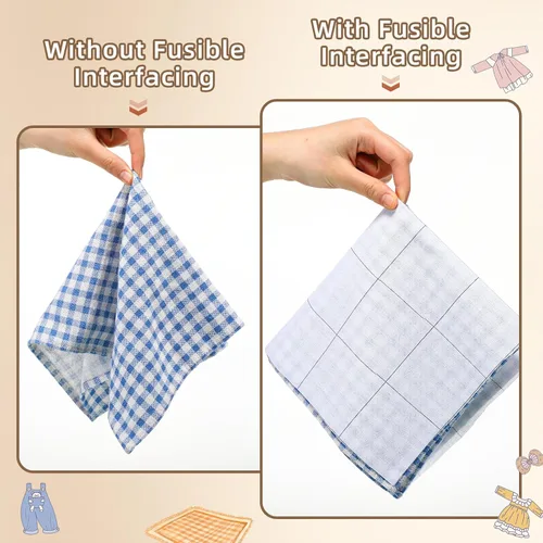 Vista 4 de Breling 48 pulgadas x 4 yardas de interfaz fusible de una sola cara con rejilla de 1.25 pulgadas, diseño no tejido ligero para planchar en el forro