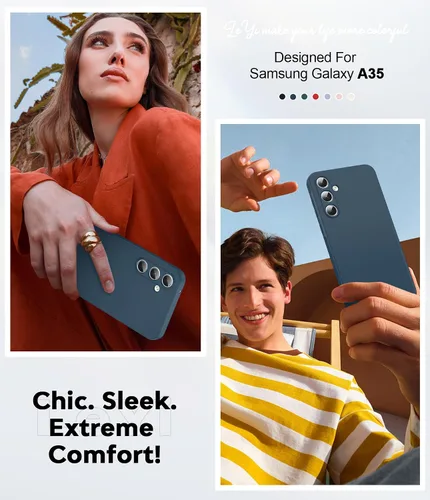 Vista 7 de LeYi Funda para Galaxy A35-5G: con protector de pantalla de vidrio templado, funda delgada y antiarañazos para Galaxy A35 5G, funda de silicona
