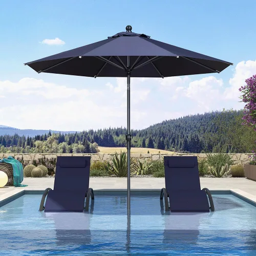 Vista 32 de PURPLE LEAF - Sombrilla de patio rectangular de 6' x 4', sombrilla de mesa para exteriores con marco de aluminio, sombrilla de mercado, sombrilla