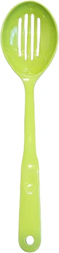 Vista 4 de Handy Housewares Cuchara ranurada de melamina colorida de mango largo de 12.5 pulgadas (azul, paquete de 3)