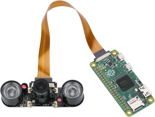 Vista 5 de Raspberry Pi Zero W Módulo de cámara de visión nocturna con longitud focal ajustable de 0.142 in 2 unids sensor IR luz LED Raspberry Pi Zero Cámara