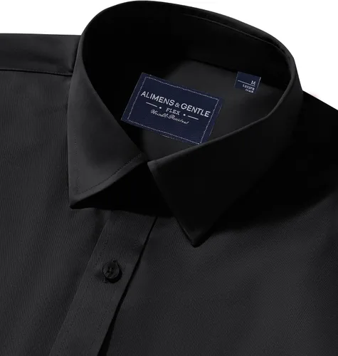 Vista 60 de Alimens & Gentle Camisas de vestir para hombre, manga larga, elásticas, sin arrugas, con botones