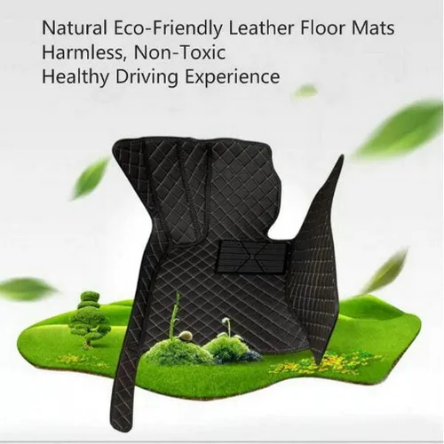 Vista 3 de Alfombrillas de cuero personalizadas impermeables para el 99 % de los sedán, SUV, automóvil deportivo, negro, beige, almohadillas de vehículo