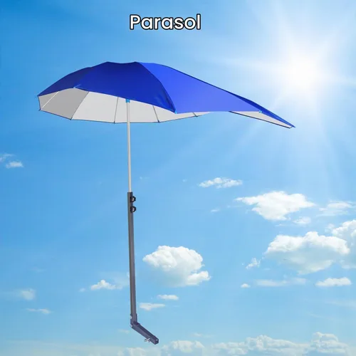 Vista 3 de Toldo Parasol para Scooters de Movilidad, Accesorio de Capota Convertible para Lluvia y Sombrilla