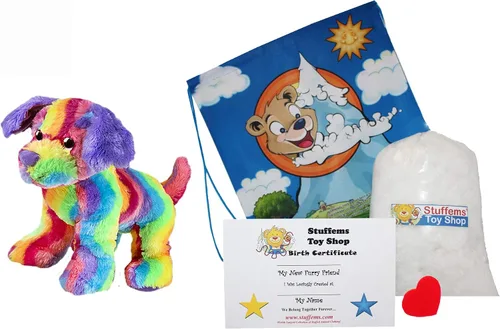 Vista 2 de Animal de peluche Make Your Own Candy el Perro 16" – No Sew – Kit con lindo mochila.