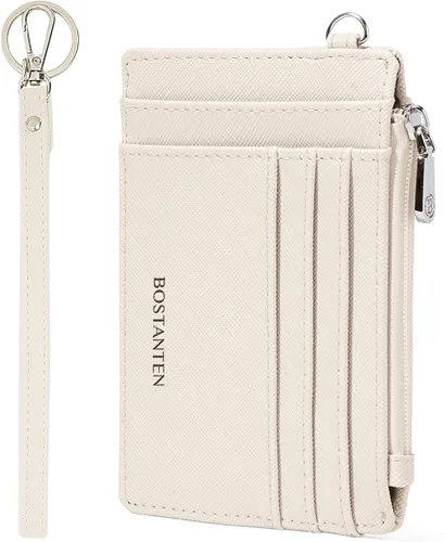 Vista 11 de BOSTANTEN Tarjetero para tarjetas de crédito para mujer, billetera de piel RFID, pequeña cartera delgada con llavero con ventana de identificación
