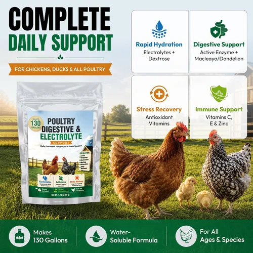Vista 2 de Chicken Electrolytes & Supplement for Water, Natual Antibiotic for Chickens