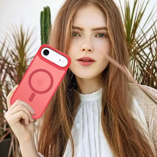 Vista 748 de Anuck - Funda magnética para iPhone 11 compatible con MagSafe, carcasa trasera mate translúcida dura, borde de TPU, delgada, resistente a impactos
