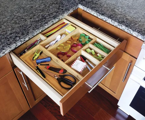 Vista 4 de Lipper International 8180S Caja organizadora de cajones apilables de madera de bambú, 3 x 6 pulgadas, juego de 2
