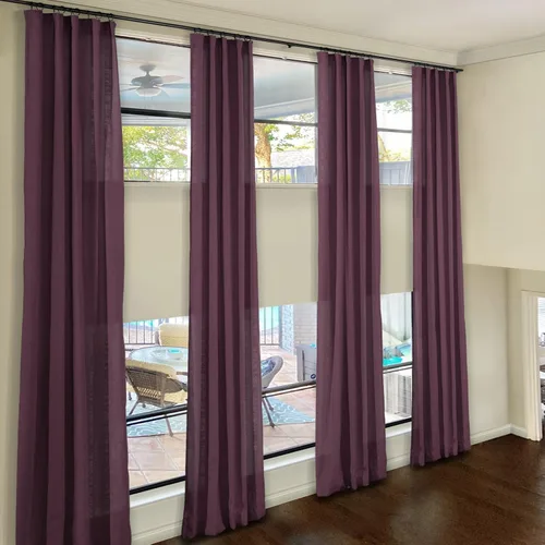 Vista 9 de ChadMade Cortinas de lino de 216 pulgadas de largo, 2 paneles de 52 pulgadas de ancho x 216 pulgadas de largo, color gris carbón, bolsillo para # 16