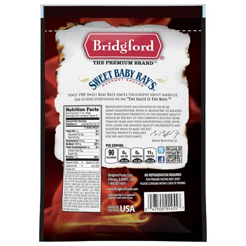 Vista 2 de Bridgford Sweet Baby Ray's Beef Jerky Sweet N Spicy 6.2 onzas, paquete de 3 – Cecina de res dulce y picante alta en proteínas para tu preferencia