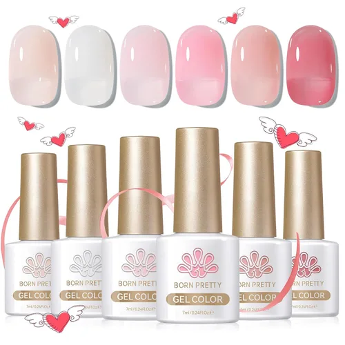 Vista 33 de Born Pretty Esmalte de uñas de gel de color ámbar cristal marrón naranja burdeos rojo negro para otoño e invierno, esmalte de uñas transparente